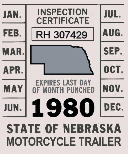 (image for) 1980 Nebraska Motorcycle Trailer Inspection sticker